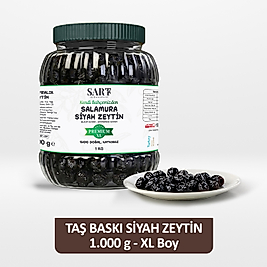 Taş Baskı Gemlik Sofralık Siyah Zeytin Premium XL - 1 KG