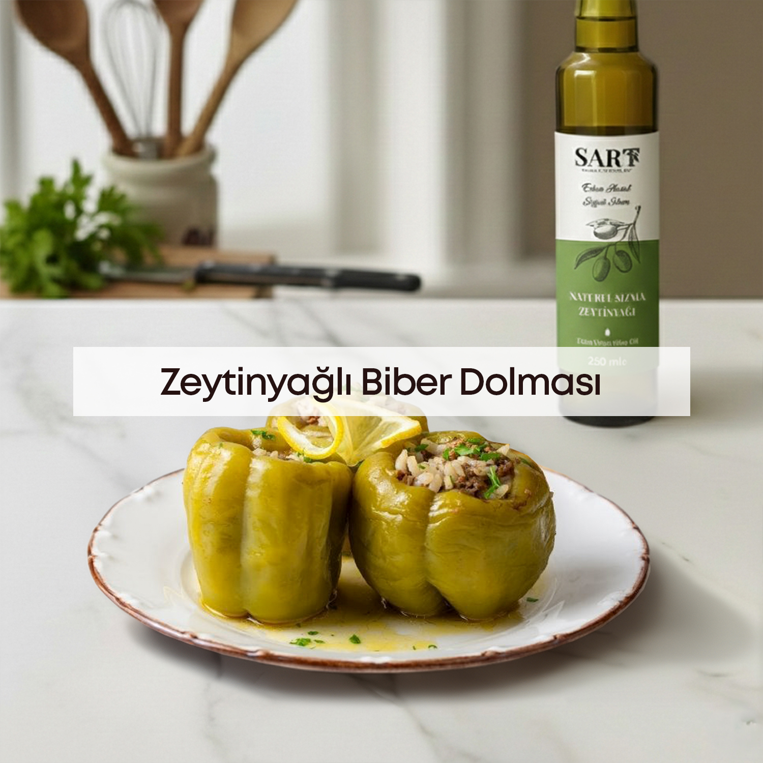 Sart Olive Erken Hasat Soğuk Sıkım Zeytinyağı ile Biber Dolması Tarifi