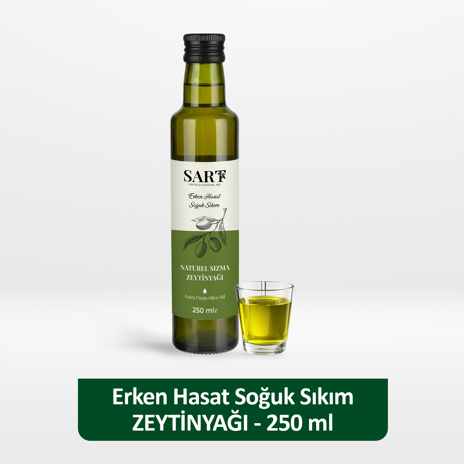 Erken Hasat Soğuk Sıkım Zeytinyağı 250 ml Cam Şişe